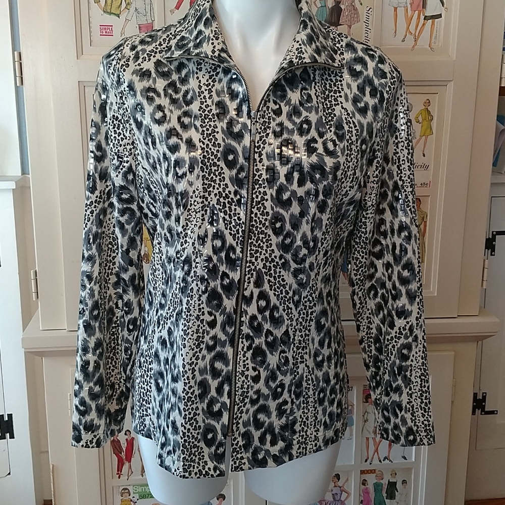 Exclusively Misook snakeskin look jacket Sz XS